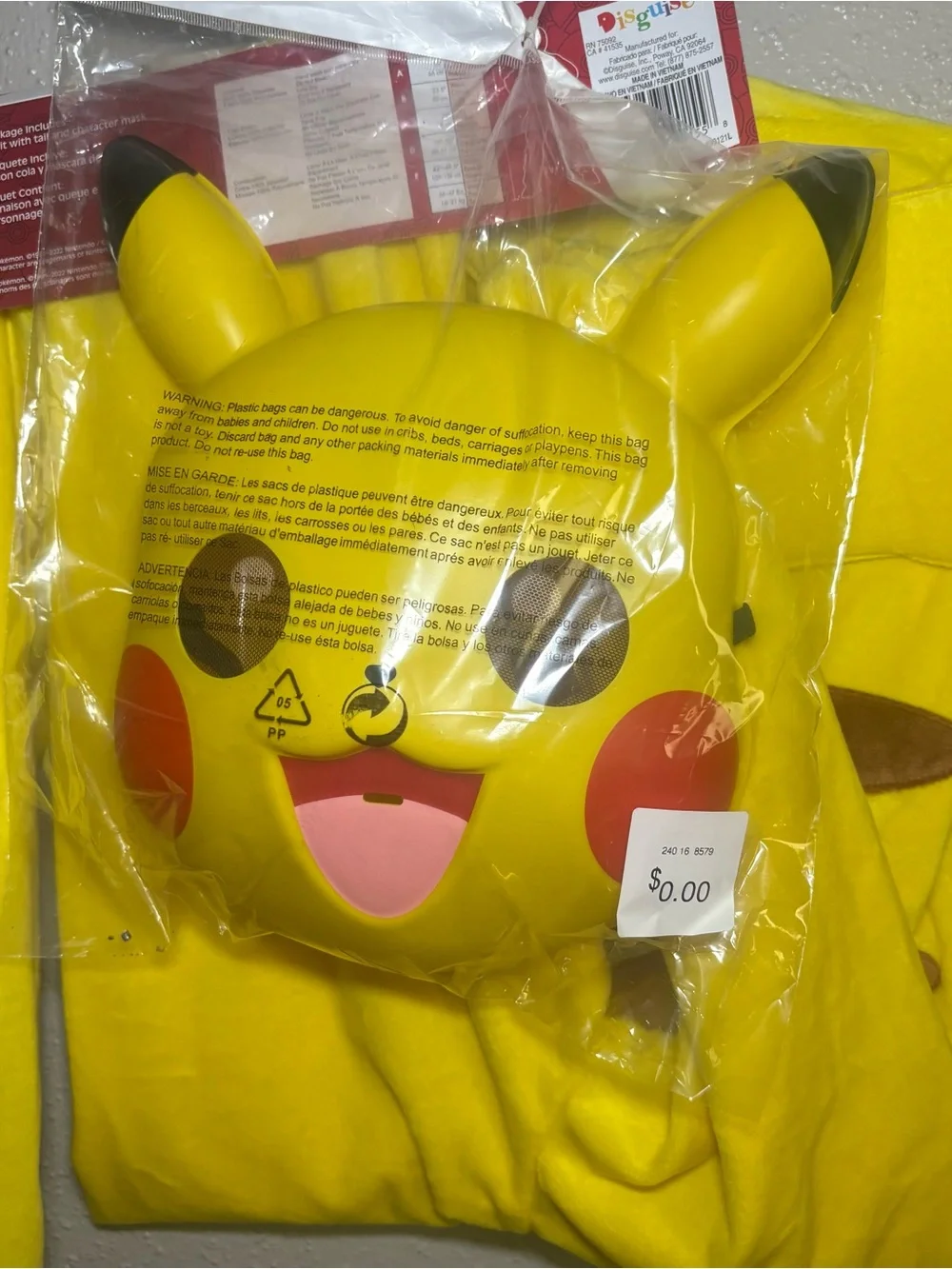 Disguise Pokemon Pikachu Halloween Dress-Up Child Costume S small 4-6